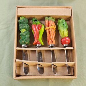 Vintage Mr Spreader Set‎ of 4 Cheese Knives / Spreaders in Original Box